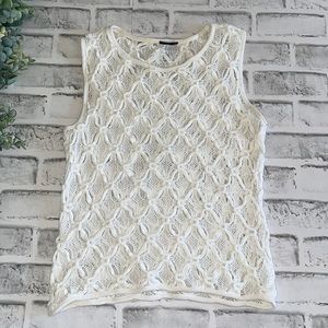 Dolce & Gabbana White Crochet Knit Sleeveless